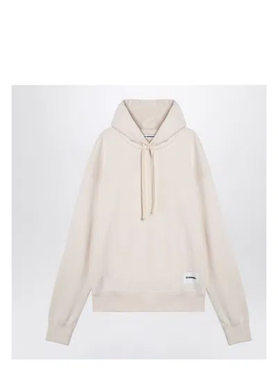 Jil Sander Men's Ivory Sweater With Logo Patch