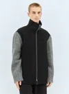 Jil Sander Men Knit-sleeves Wool Jacket In Black