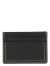 Jil Sander Black Leather Card Holder With Contrasting Stitching In Black