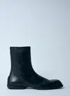Jil Sander Men Leather Zip-up Ankle Boot In Blue