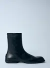 Jil Sander Men Leather Zip-up Ankle Boot In Blue