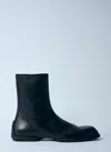 Jil Sander Men Leather Zip-up Ankle Boot In Blue