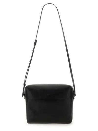 Jil Sander Logo-embossed Crossbody Bag In Black