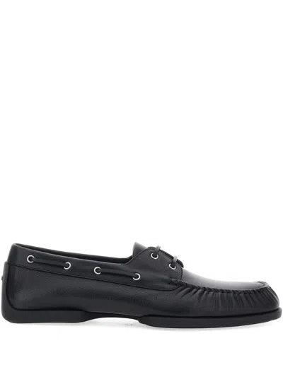Jil Sander Calf Leather Loafers Men In Black