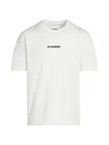Jil Sander Men White Crewneck T-shirt With Logo Lettering On The Front In Cotton Man In White