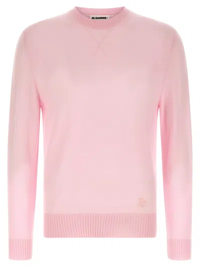 Jil Sander Logo Embroidery Sweater Sweaters And Cardigans Pink