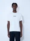 Jil Sander Men White Crewneck T-shirt With Logo Lettering On The Front In Cotton Man In White