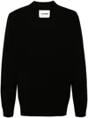 Jil Sander Wool Blend V-neck Sweater In Black