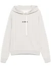 Jil Sander Light Grey Hoodie Sweatshirt With Drawstring In Gray