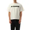 Jil Sander Logo T-shirt By . The Brand Presents A Minimalist Style That Is Appreciated Wor In Porcelain