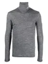 Jil Sander Wool Jersey Turtleneck T-shirt In Grey