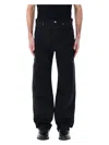 Jil Sander Blue Jeans With Belt Loops And Logo Patch On The Rear In Denim Man In Black