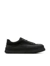Jil Sander Men Low Laced Sneakers With Vulcanized Rubber Sole In Black