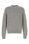 Jil Sander Men Melange Grey Alpaca Blend Sweater In Brown