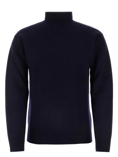 JIL SANDER MEN'S MIDNIGHT WOOL SWEATER