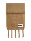 Jil Sander Men Mohair Blend Scarf In Brown
