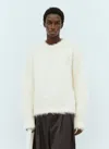 Jil Sander Fuzzy Wool Casentino Sweater In White