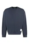 Jil Sander Logo-patch Cotton-jersey Sweatshirt In Blue