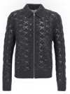 Jil Sander Grey Openwork Wool Cardigan In Gray