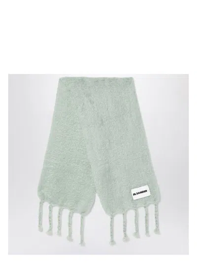 JIL SANDER MEN'S PALE MOHAIR BLEND SCARF