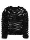 Jil Sander Popcorn Stitch Sweater In Black