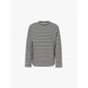 Jil Sander Boiled Striped Wool Compact Jersey In Raven