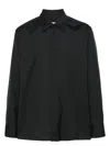 Jil Sander Regular Fit Shirt With Cuffed Long Sleeves In Grey