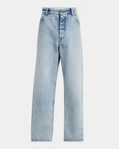 JIL SANDER MEN'S RELAXED-FIT ACID WASH JEANS