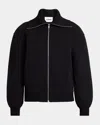 Jil Sander Zip-up Long-sleeved Bomber Jacket In Black