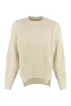 Jil Sander Ivory Cotton And Wool Sweater In Panna