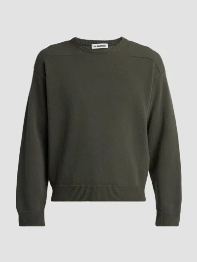 Jil Sander Crew-neck Sweatshirt In Green
