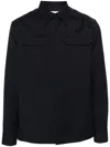 Jil Sander Pointed-collar Gabardine Overshirt In Blue