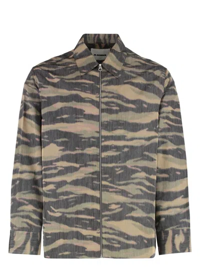 Jil Sander Men's Silk Blend Overshirt | Size 48 | J22dl0301j70187 Color 962