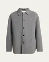 Jil Sander Men's Solid Wool Shirt Jacket In Gray