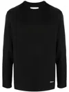 Jil Sander Long-sleeved Crewneck T-shirt In Black