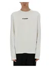 Jil Sander Logo-printed Long-sleeved T-shirt In Ivory
