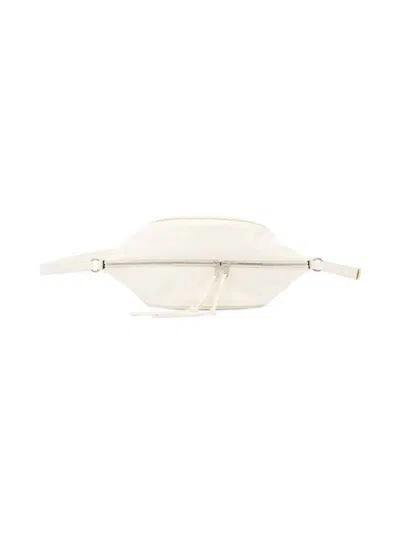 Jil Sander Men's Taco Medium Leather Crossbody Bag In White