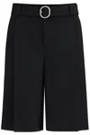 Jil Sander Gabardine Bermuda Shorts In Black