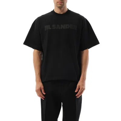 Jil Sander Cotton Jersey Logo T-shirt In Black
