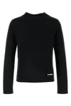 Jil Sander Slightly Cropped Long-sleeve Top With Subtle Texture In Black