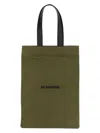 Jil Sander Tote Bag With Double Leather Handle In Military Green