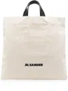 Jil Sander Logo-print Linen Tote Bag In Neutral