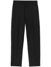 Jil Sander Black Wool Tapered Trousers In Black