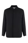 Jil Sander Wool Coat With Long Sleeves And Curved Hem In Black