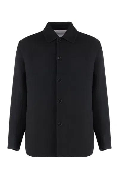 JIL SANDER MEN'S VIRGIN WOOL OVERSHIRT