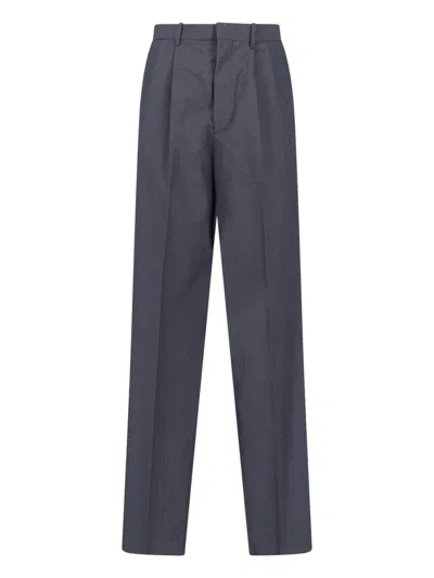 Jil Sander Men's Virgin Wool Trousers With Viscose & Cotton Lining In Gray