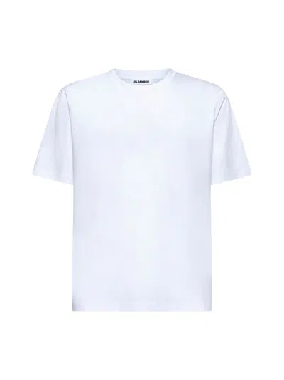 Jil Sander Men White Cotton Jersey Crewneck T-shirt