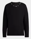 Jil Sander Men's Wool And Studs Crewneck Sweater In Black