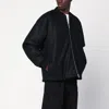 Jil Sander Padded Wool-felt Bomber Jacket In Black