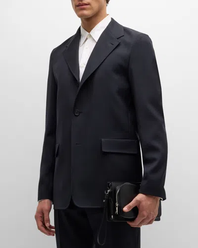 Jil Sander Men's Wool Gabardine Suit Jacket In Navy